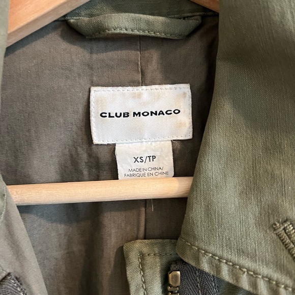 Club Monaco safari utility jacket army green XS - Picture 2 of 3